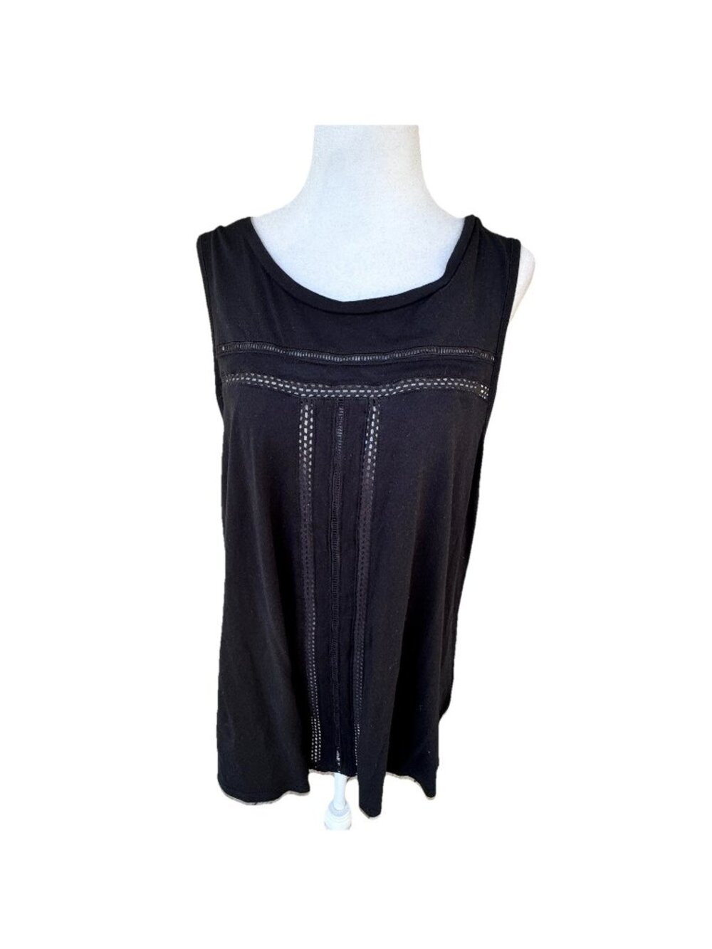 Gap Black Sleeveless Tank Top With Cut Out Details Women Size Large